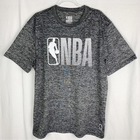 Men’s NBA Logo Graphic Gray White Tee Shirt Space-Dyed Short Sleeve size XXL - Picture 1 of 7
